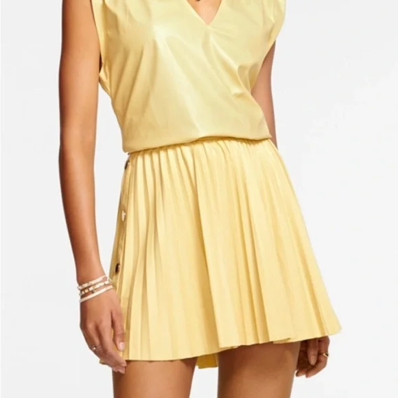 Ramy Brook faux leather pleated mini dress, size 8, new with tag,